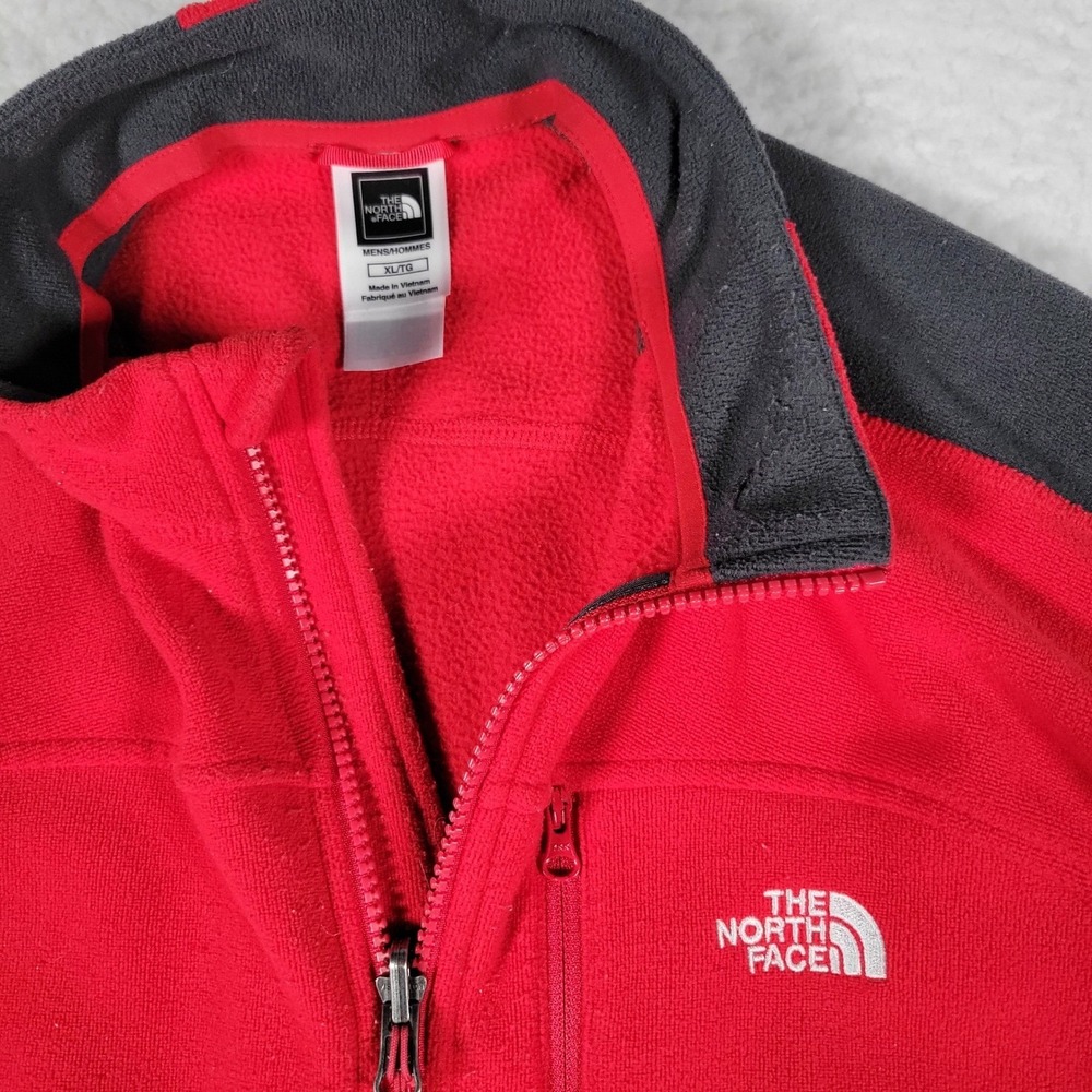 The North Face Fleece Jacket Mens XL Red Polartec Full Zip APLC Mock Neck